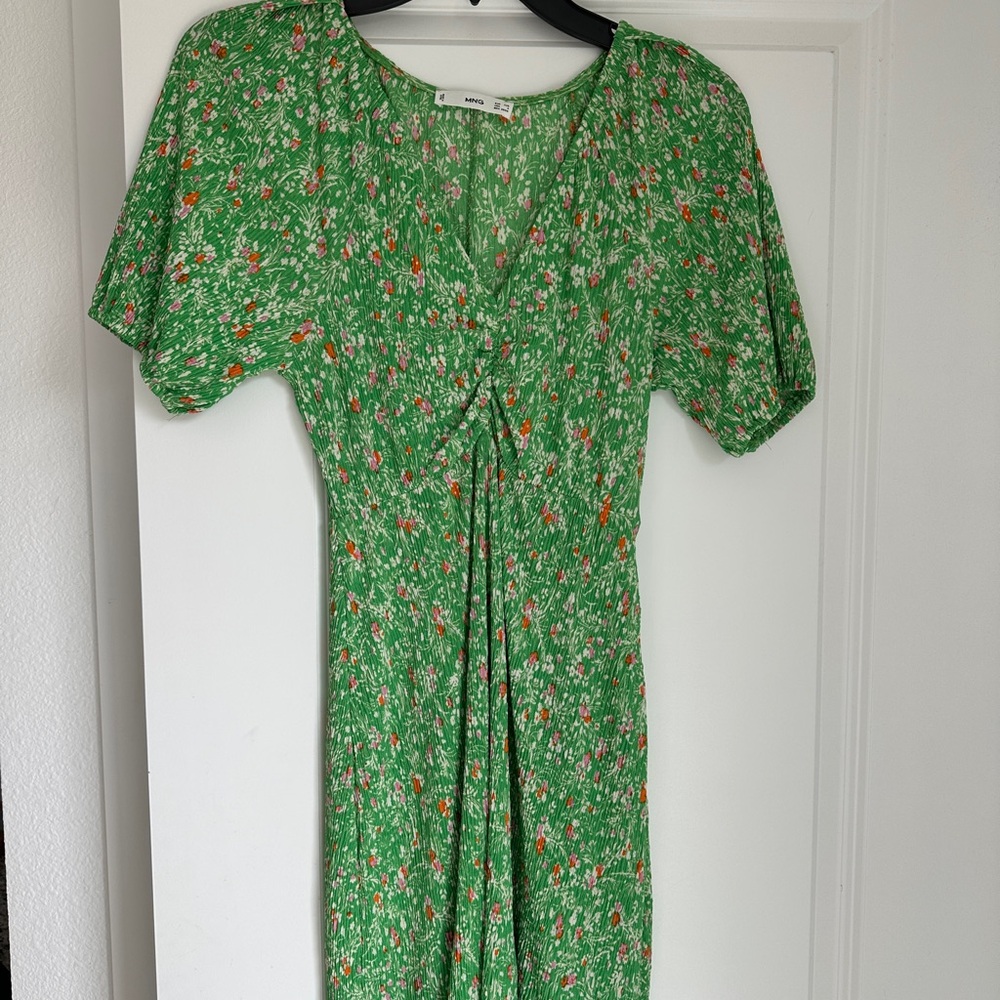 Mango Green Floral Mini Dress